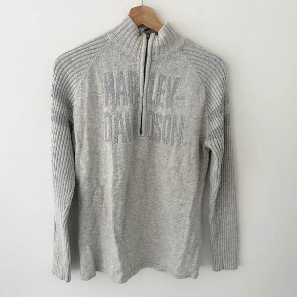Harley-Davidson Sweaters - Harley Davidson Grey Zip-Up Sweater Women’s Size M